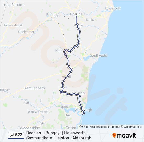 522 Bus Line Map