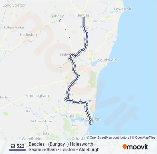 522 Bus Line Map
