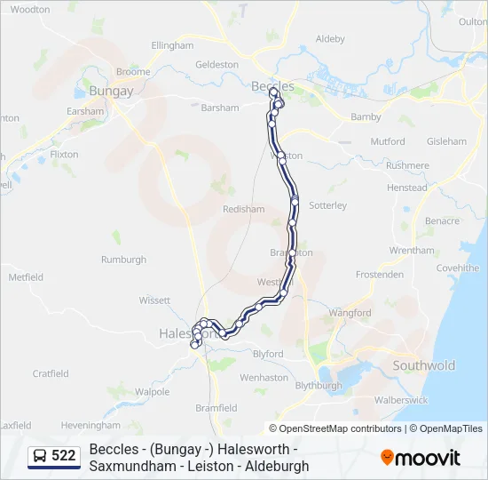 522 Bus Line Map