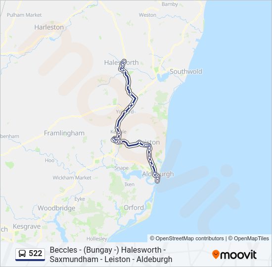 522 Bus Line Map