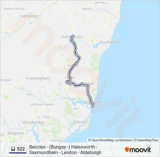 522 Bus Line Map