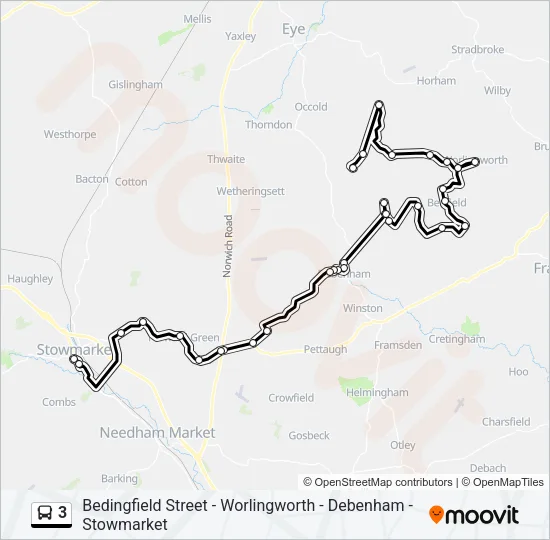 3 Bus Line Map