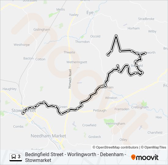 3 Bus Line Map