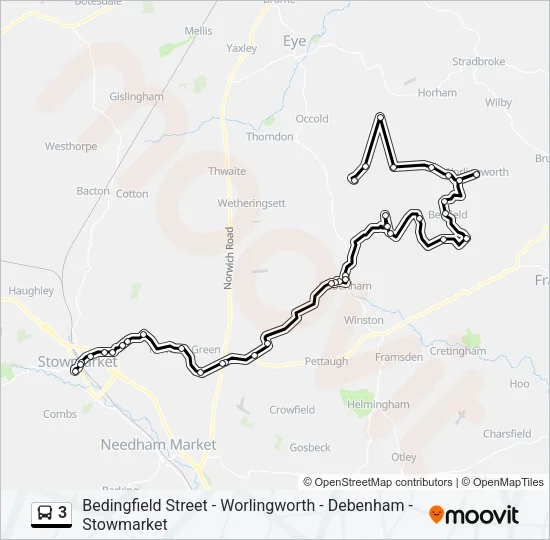 3 Bus Line Map