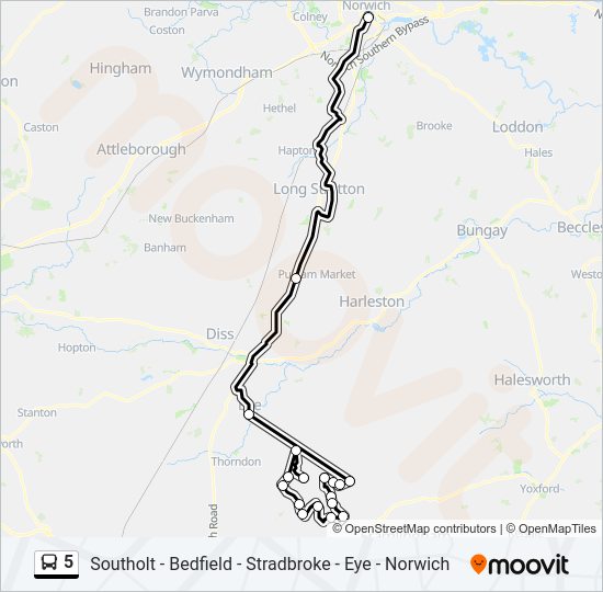 5 Bus Line Map
