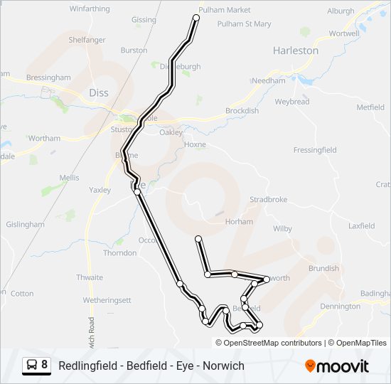 8 Bus Line Map