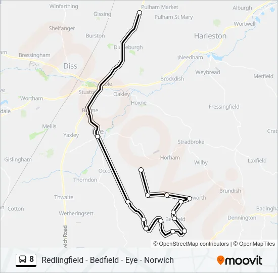 8 Bus Line Map