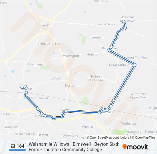 164 Bus Line Map