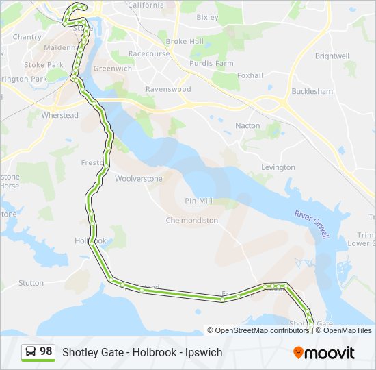 98 Route: Schedules, Stops & Maps - Ipswich (Updated)