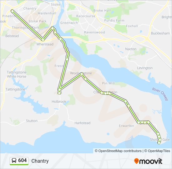 604 Bus Line Map