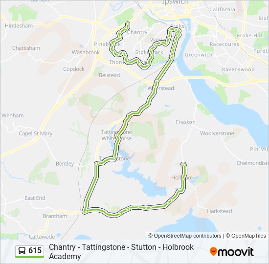 615 bus Line Map