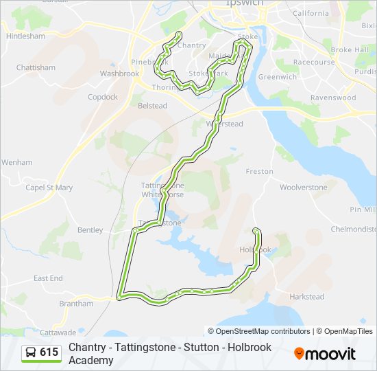 615 bus Line Map