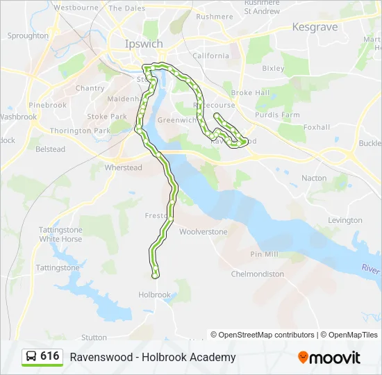616 Bus Line Map