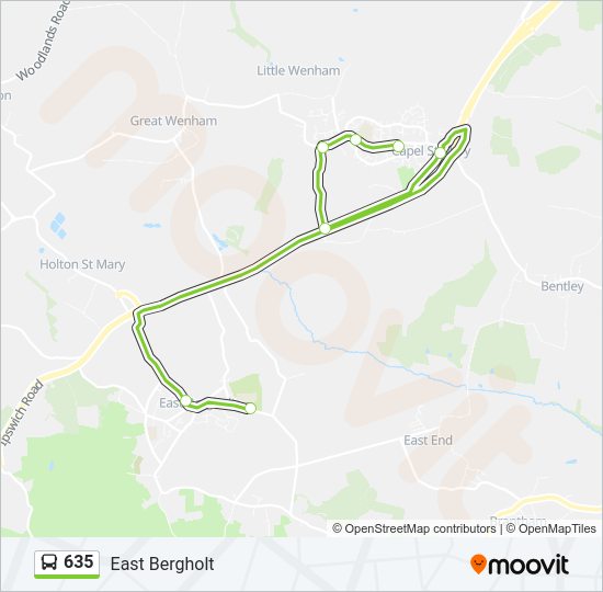 635 Bus Line Map