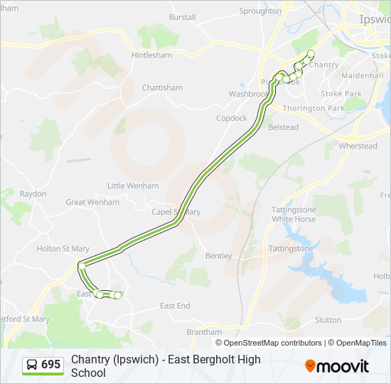 695 bus Line Map