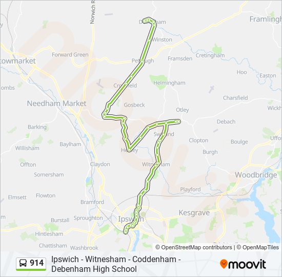 914 bus Line Map