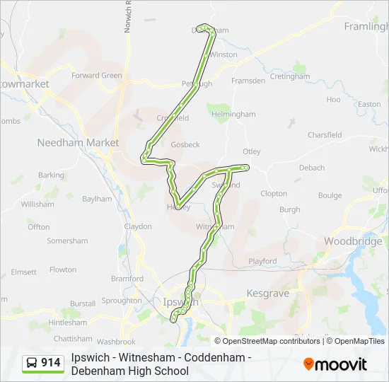914 Bus Line Map