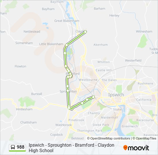 988 bus Line Map