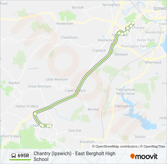 695R Bus Line Map