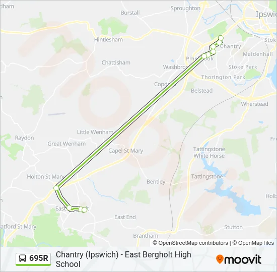 695R Bus Line Map