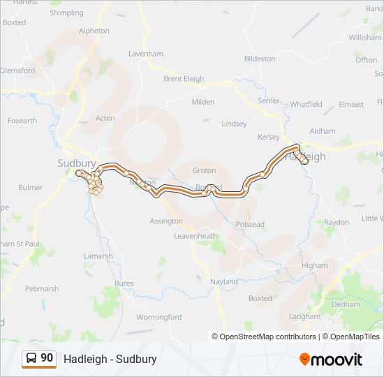 90 Bus Line Map