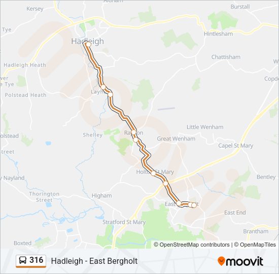 316 Bus Line Map