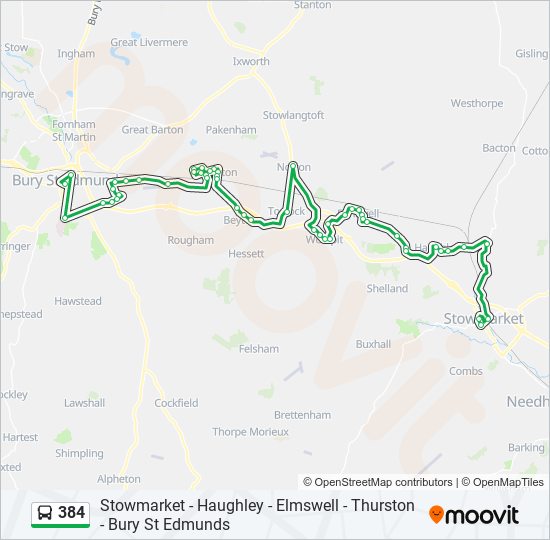 384 Route: Schedules, Stops & Maps - Stowmarket (Updated)