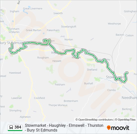 384 Bus Line Map