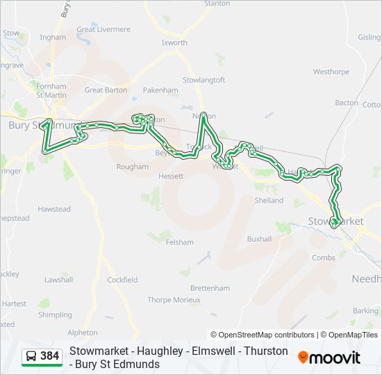 384 Bus Line Map