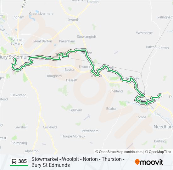385 Bus Line Map