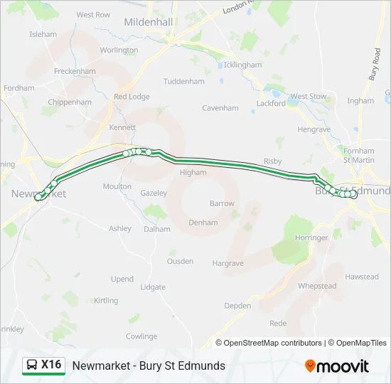 X16 Bus Line Map