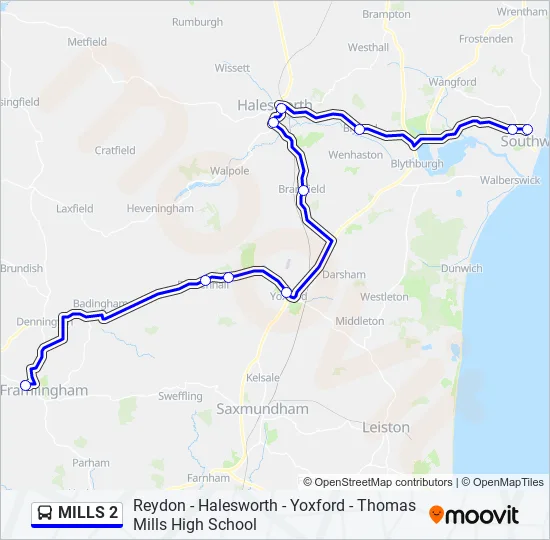 MILLS 2 Bus Line Map