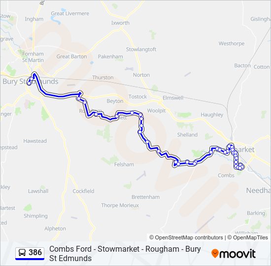 386 Bus Line Map