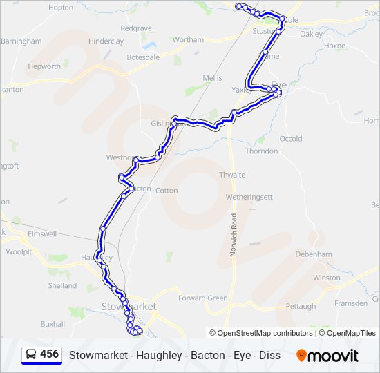 456 Bus Line Map