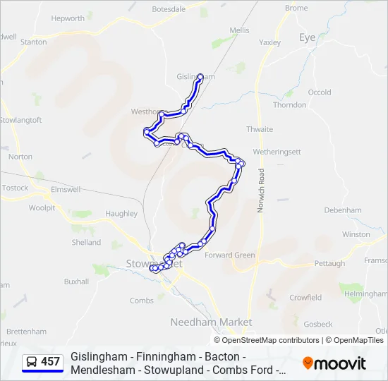 457 Bus Line Map