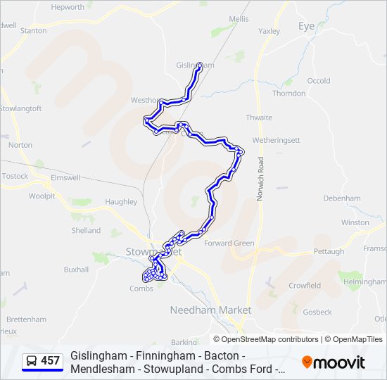 457 Bus Line Map