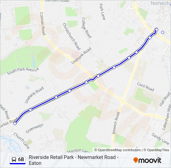6B Bus Line Map
