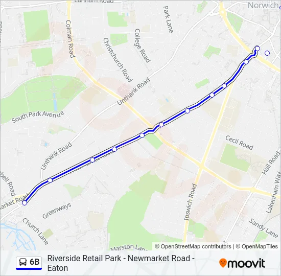 6B Bus Line Map
