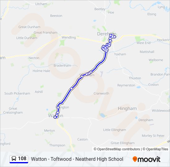 108 Bus Line Map