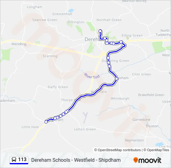 113 Bus Line Map