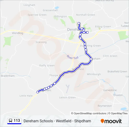 113 Bus Line Map