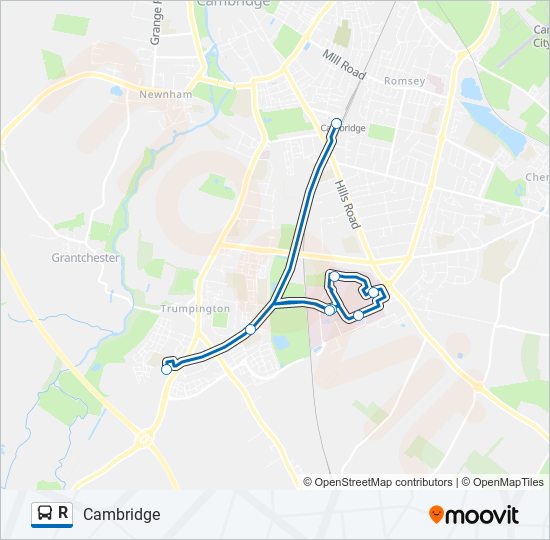 R Bus Line Map