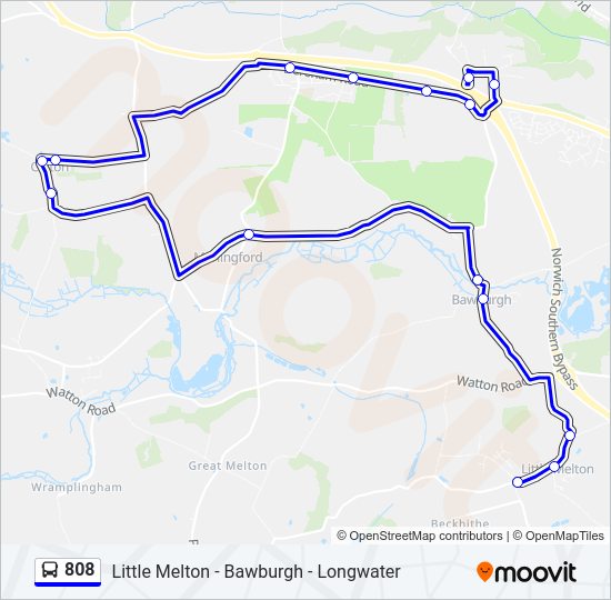 808 bus Line Map