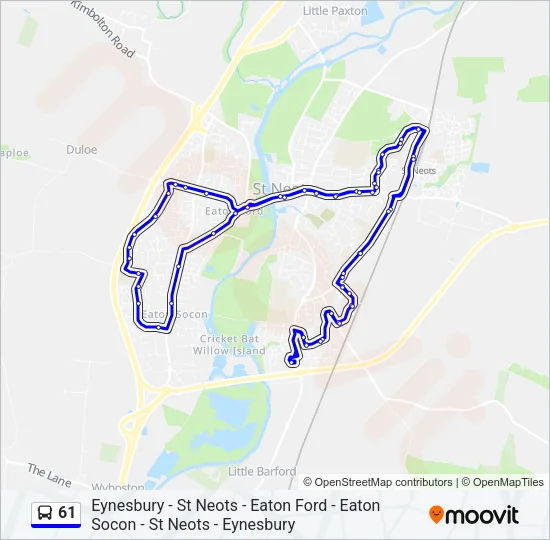 61 Bus Line Map