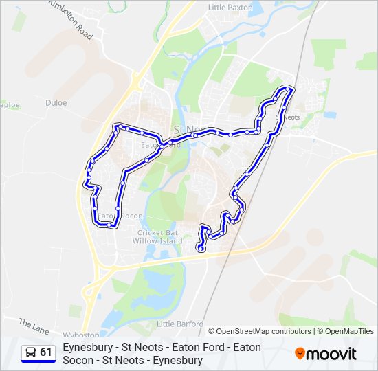 61 Route: Schedules, Stops & Maps - St Neots (Updated)