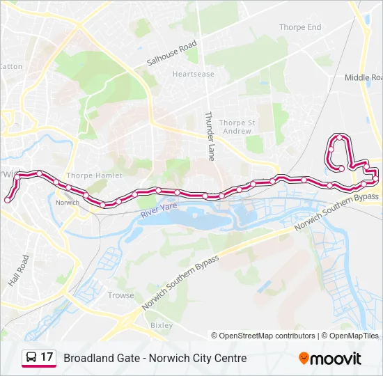 17 Bus Line Map