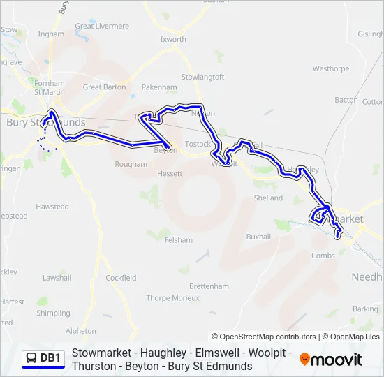 DB1 Bus Line Map