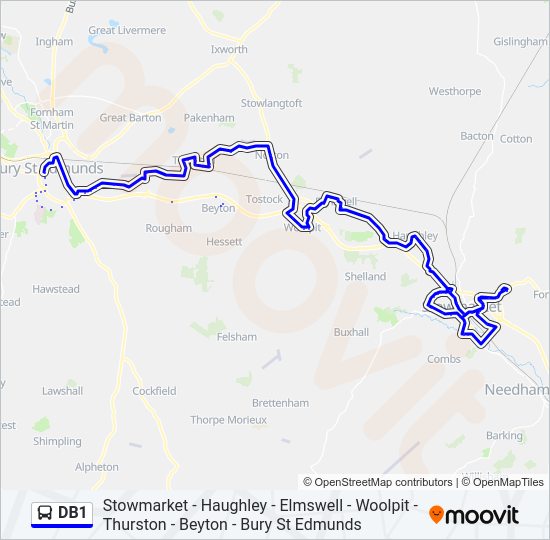 DB1 Bus Line Map
