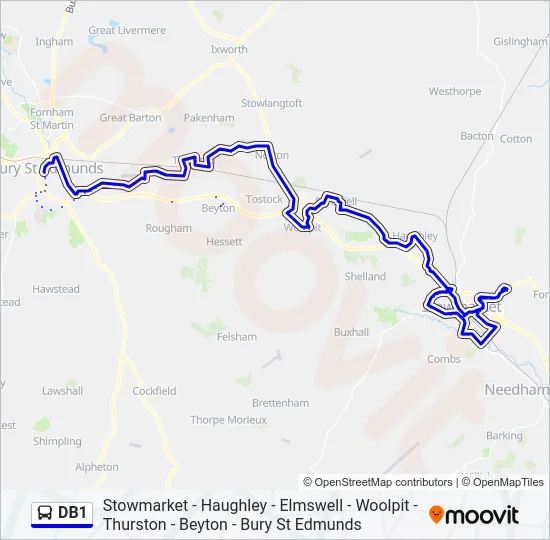 DB1 Bus Line Map