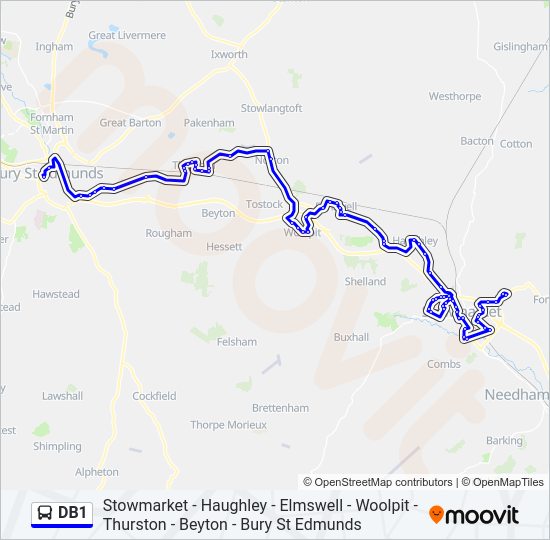 DB1 Bus Line Map